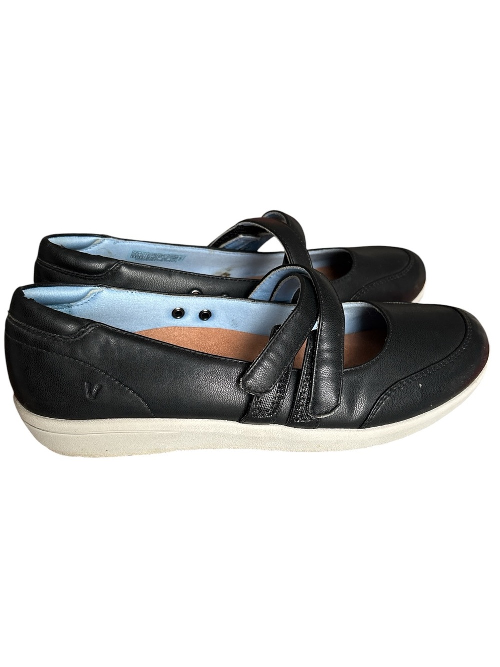 Vionic Cala Black Leather Mary Jane Comfort Flats  Sneakers by Vionic